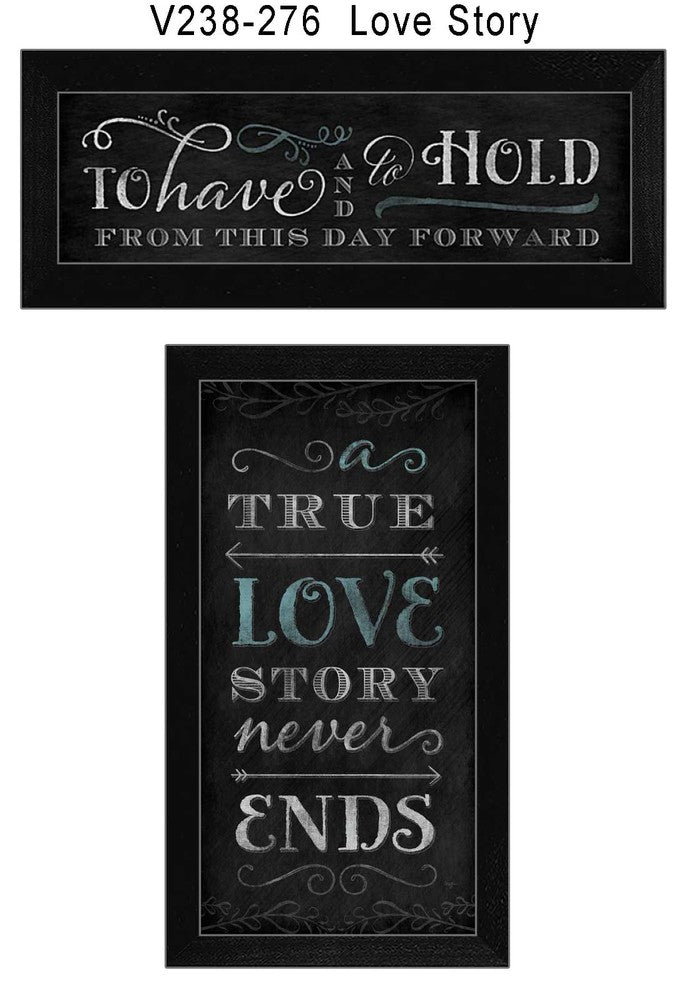 "Love Story" Collection By Mollie B., Printed Wall Art, Black Frame