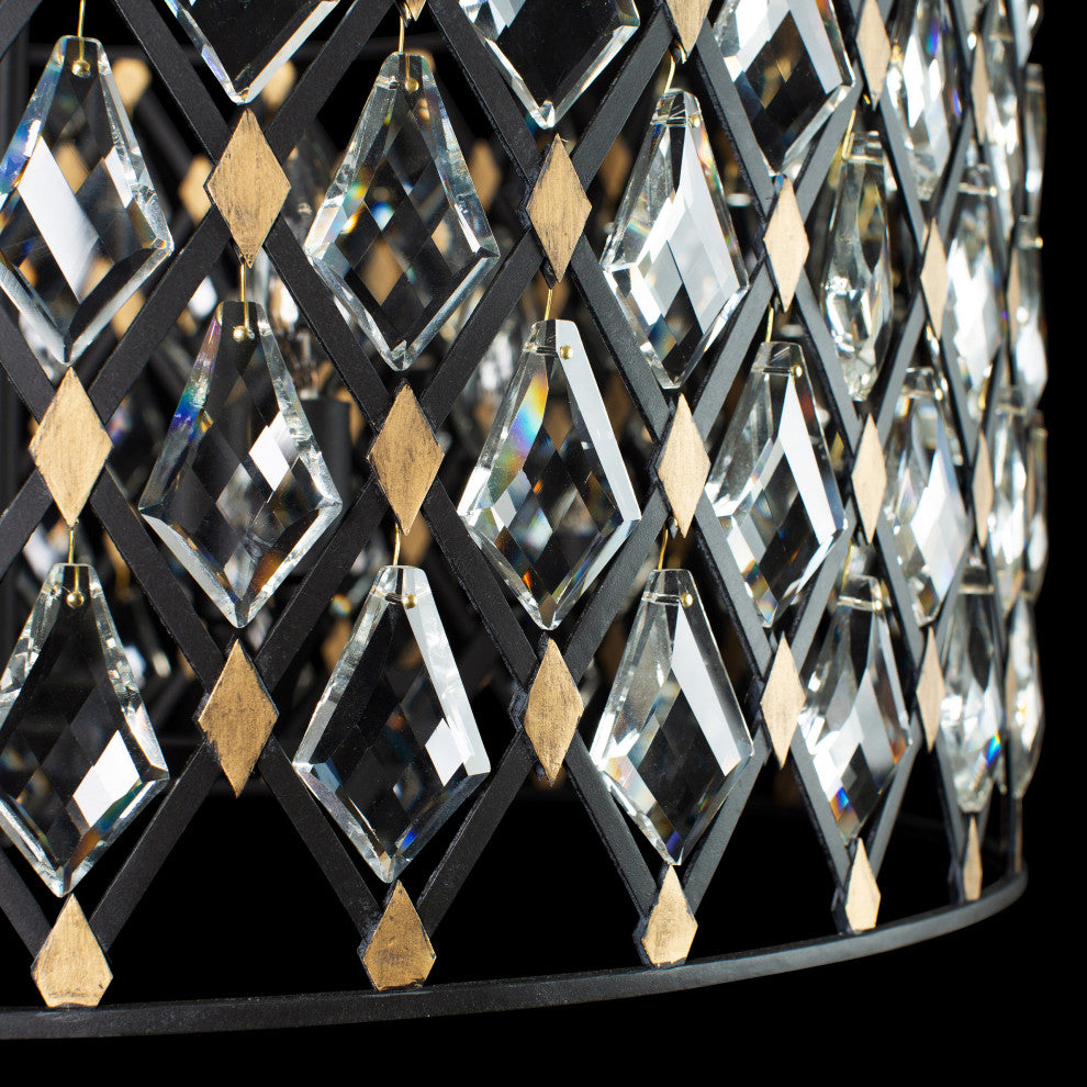 Windsor Six Light Pendant, Carbon/Havana Gold
