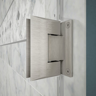 Unidoor Plus 59 1/2 - 60"Wx72"H Frameless Hinged Shower Door, Brushed Nickel