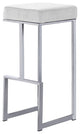 Jakob Backless 31" Bar Stool, Stainless Steel, Set of 2, Velvet Cream