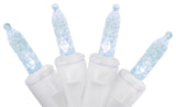 Crystal White 60-LED Mini Dripping Icicle Christmas Lights, White Wire