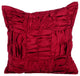 Red Satin Throw Pillow 20"x20" Sofa Pillow Covers, Ruched, Dreamy Ruby Red