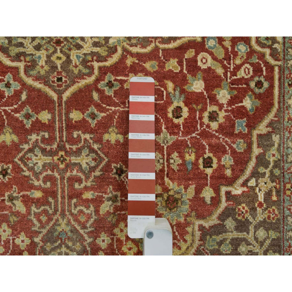 Rust Red Antiqued Tabriz Haji Jalili Design Hand Knotted All Wool Rug 4'2"x6'1"