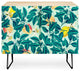 Deny Designs Lemon Pattern Credenza, Birch, Black Steel Legs