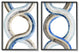 Two Dimensional Spiral Helix Brown Blue Abstract Lines,2pc, each 16 x 20
