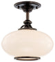 Canton 1-Light Semi Flush, Old Bronze, 12"