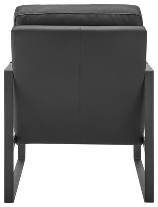 Bettina Lounge Chair, Black Leatherette With Matte Black Frame