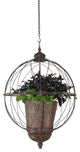 Luxe Round Sphere Open Globe Hanging Planter Iron Metal Wire Cage Outdoor Basket