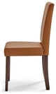 Side Dining Chair and Table Set, Faux Leather, Drak Brown Tan, Modern, Bistro