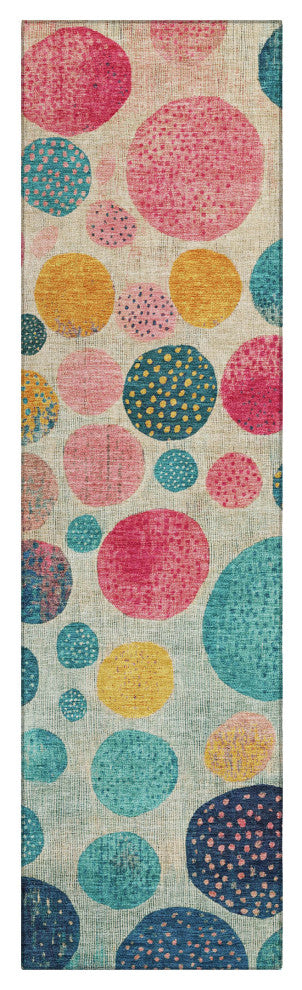 Machine Washable Indoor/Outdoor Chantille ACN1899 Teal 2'3" x 7'6" Runner Rug