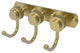 Mercury 3 Position Multi Hook with Dotted Accent, Satin Brass