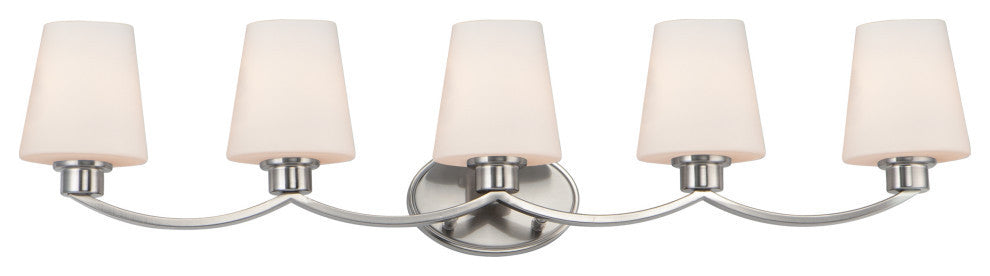 Maxim 11835SW Shelter 5 Light 38"W Bathroom Vanity Light - Satin Nickel