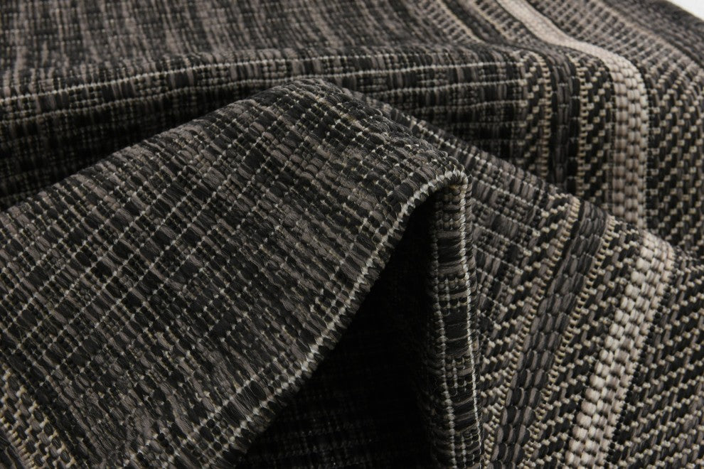 Unique Loom Black Soft Border Outdoor 2' 0 x 6' 0 Runner Rug