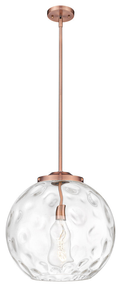 Athens Water Glass Pendant, Antique Copper, Clear Water Glass, Clear Water Glass