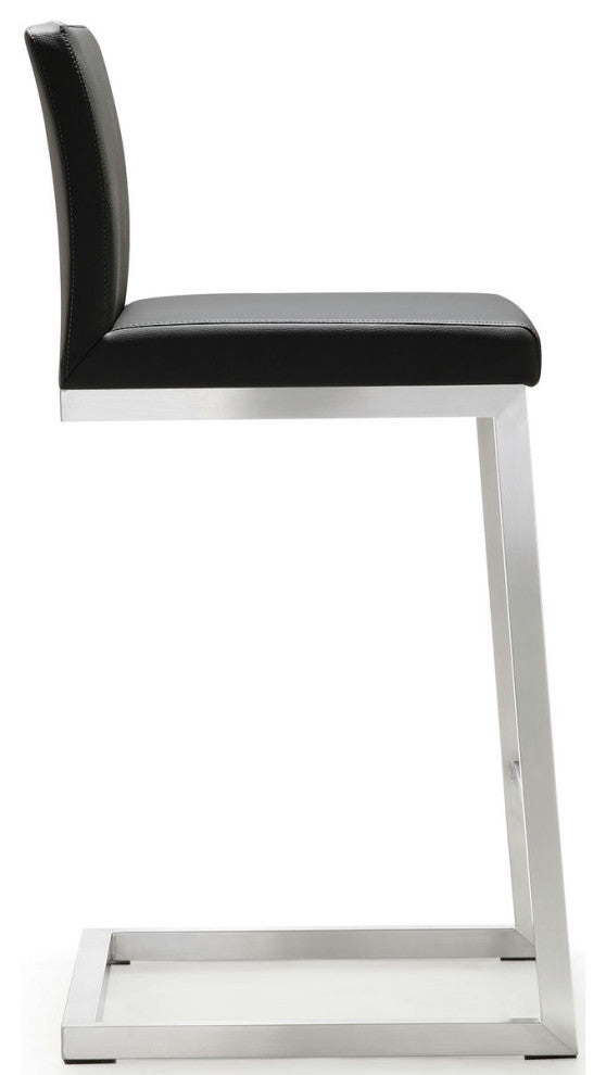 TOV Furniture Parma Grey Stainless Steel Counter Stool - Set of 2