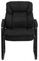 Black Microfiber Executive Side Reception Chair With Sled Base