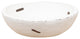 Large Metal Strap White Bowl