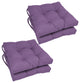 16" Solid Twill Square Tufted Chair Cushions, Set of 4, Grape