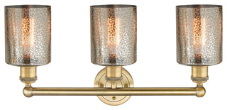 Edison Cobbleskill 3-Light 23" Vanity Light, Brushed Brass Finish, Mercury Shade