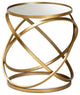 Desma Glam and Luxe Gold Finished Metal and Mirrored Glass End Table