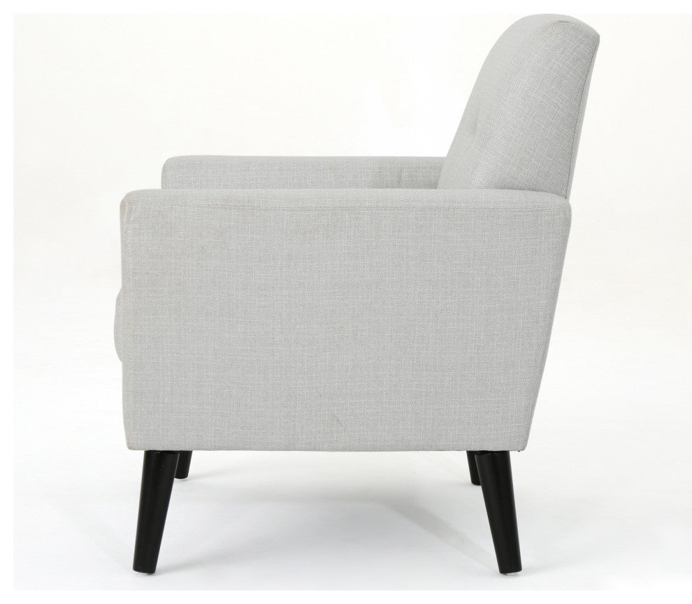 GDF Studio Sierra Mid Century Fabric Club Chair, Light Gray