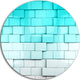 Blue Mosaic Cubes, Contemporary Disc Metal Artwork, 23"