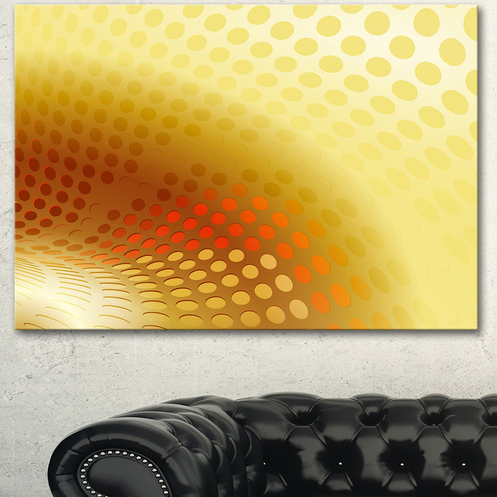 Golden Fractal Abstract Pattern, Large Abstract Canvas Artwork, 40"x30"