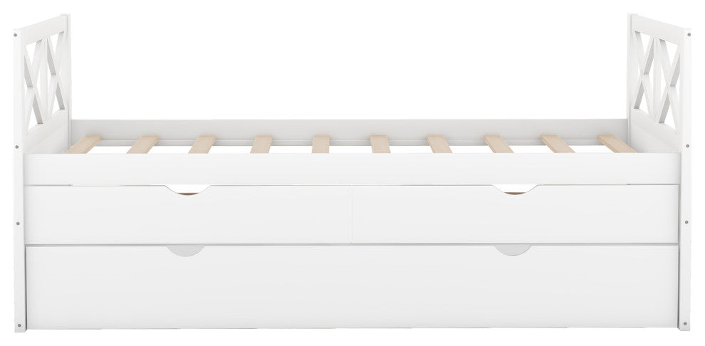Gewnee Multi-Functional Daybed with Drawers and Trundle in White