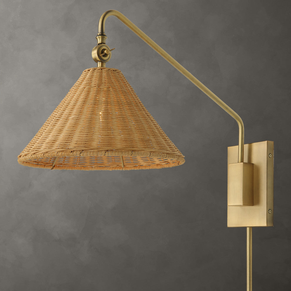 Uttermost 22571 Phuvinh 1 Light Rattan Shade Sconce