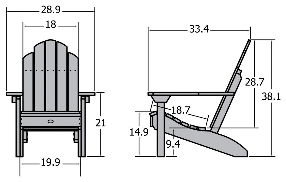 Seneca Adirondack Chair, Weathered Acorn, Rustic Red