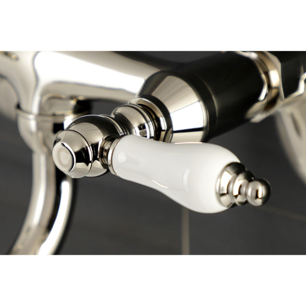 Kingston Brass KS516PN Wall Mount Bathroom Faucet, Polished Nickel
