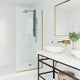 VIGO Zenith Frameless Fixed, Matte Gold, Shower Screen, 34" W X 74" H, Clear Glass