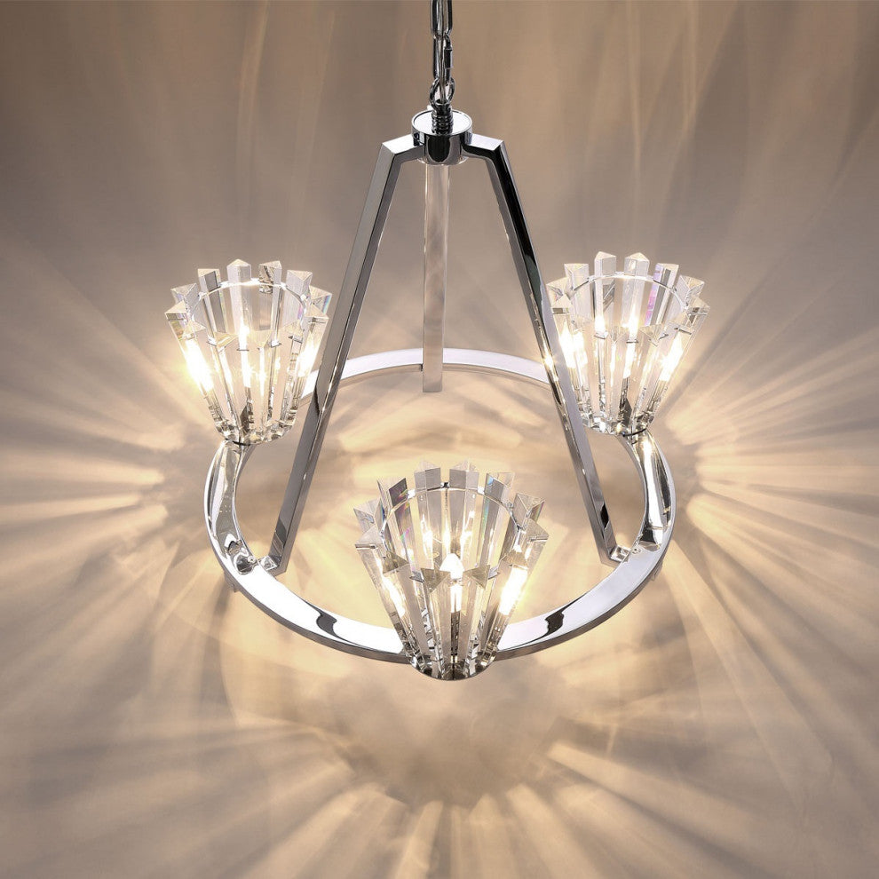 3-Light Chandelier, Chrome