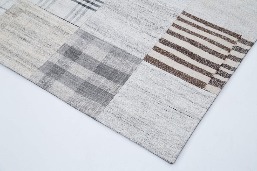 Rug N Carpet - Handmade Turkish 8' 0'' x 9' 11'' Vintage Patchwork Kilim Rug