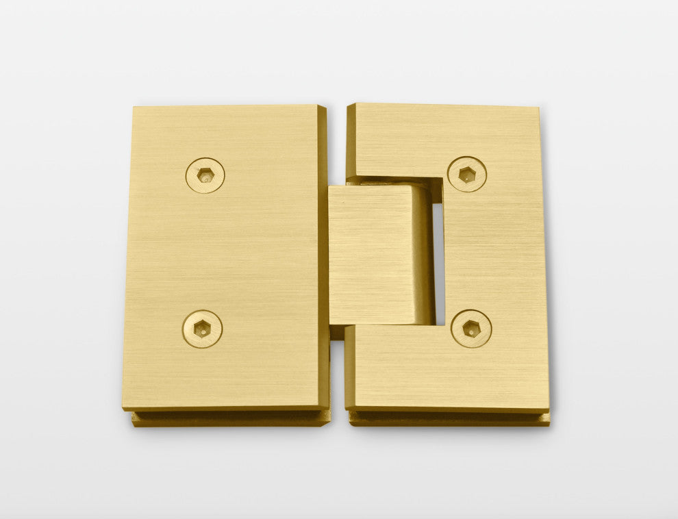 78"x55" Frameless Shower Door- Glass Hinge, Satin Brass