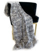 Silver Wild Rabbit Faux Fur Luxury Throw Blanket, Blanket 90Lx90W Full