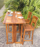 Teak Wood Hatteras Rectangular Folding Outdoor Patio Bar Table, 55"x28"