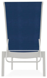 Leeward Sling Stackable Outdoor Chaise Lounge, Cobalt/Snow