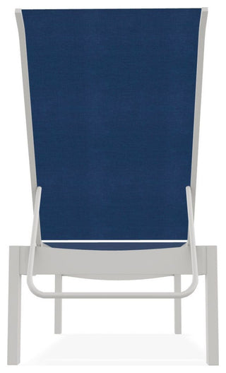 Leeward Sling Stackable Outdoor Chaise Lounge, Cobalt/Snow