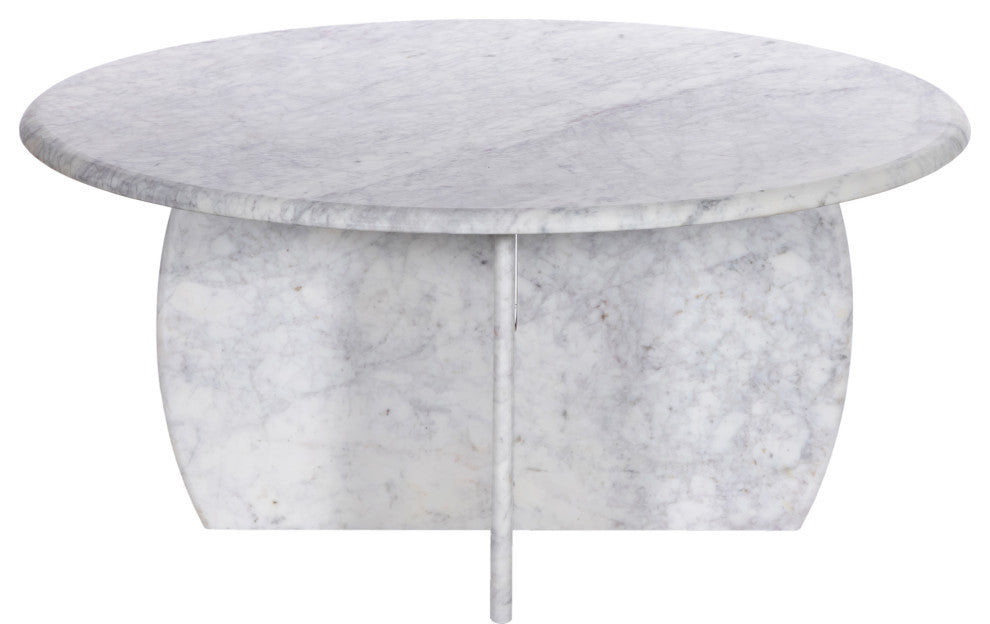 Formentera Marble Coffee Table, White, Coffee Table