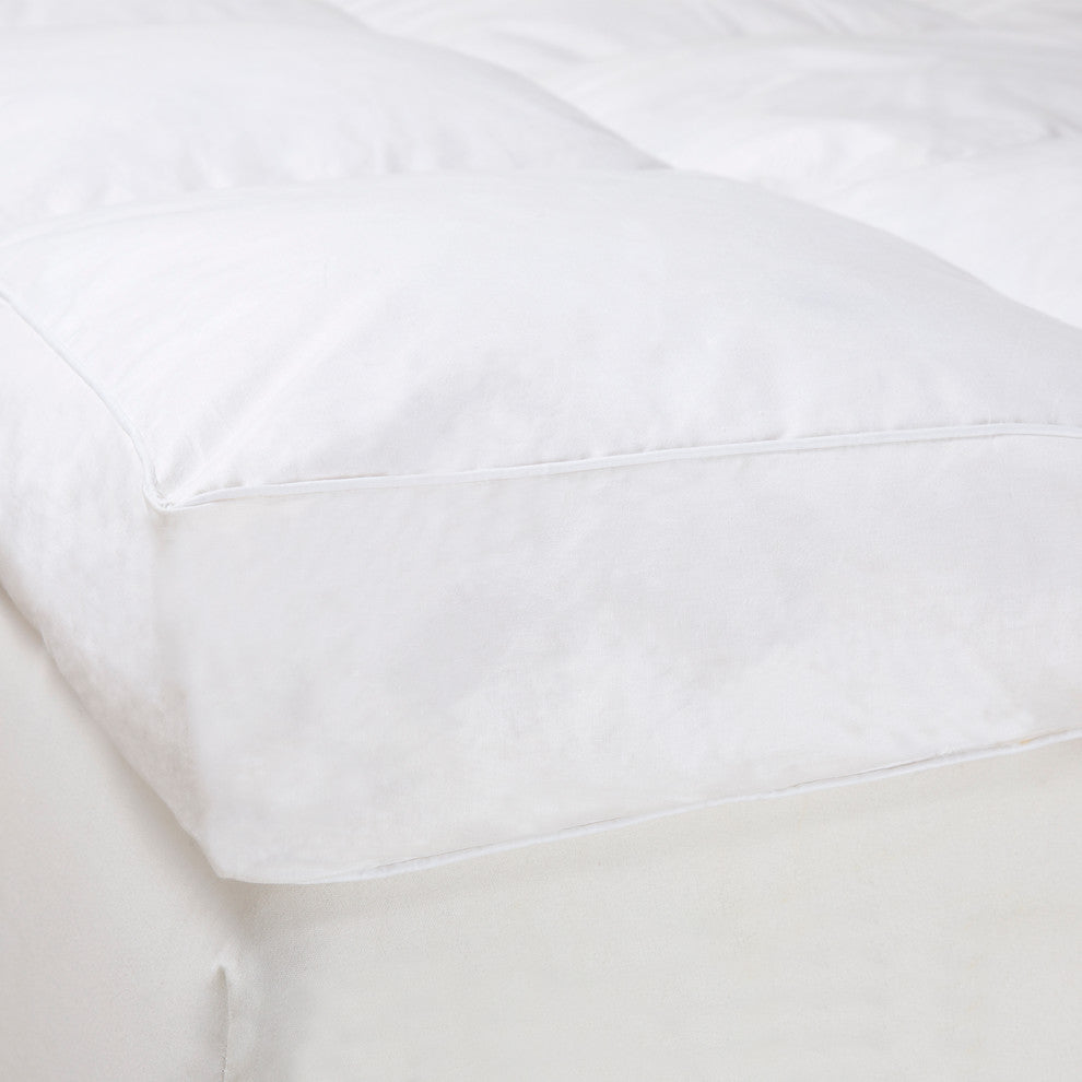 100% Duck Feather 4" Gusset Topper by Lavish Home, King