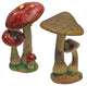 Mystic Forest Red and Tan Mushroom Statue