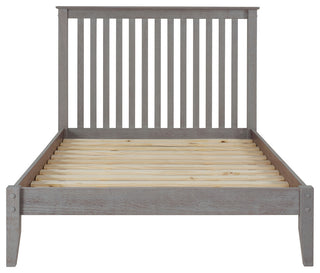 Mission Style Platform Bed, Weathered Gray, Full
