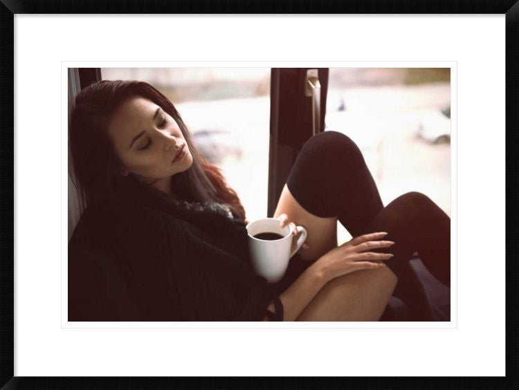 "Morning Coffee" Framed Digital Print by Rod Clemen, 30x22"