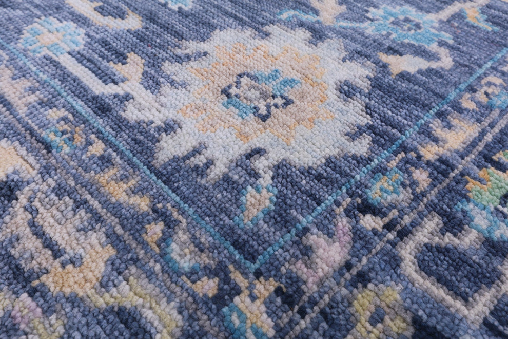 6' Square Hand Knotted Turkish Oushak Wool Rug - Q14960