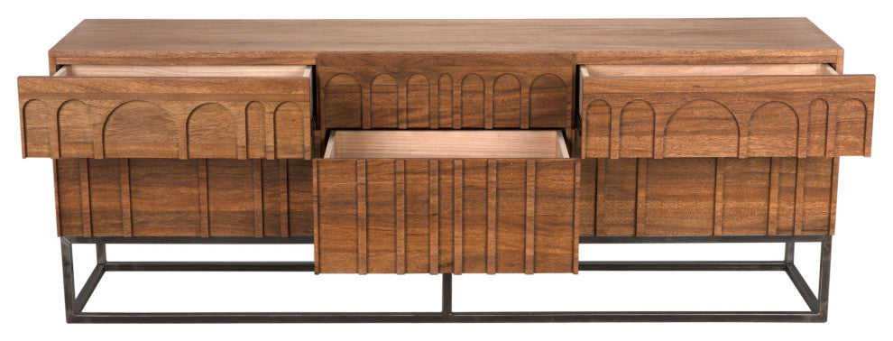 Noir Furniture - Casanova Sideboard, Dark Walnut - GCON405DW