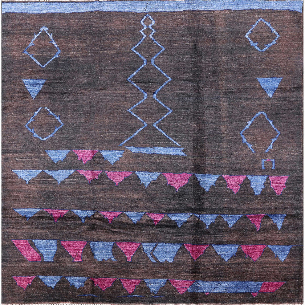 Ahgly Company Indoor Square Mid-Century Modern Area Rugs, 4' Square