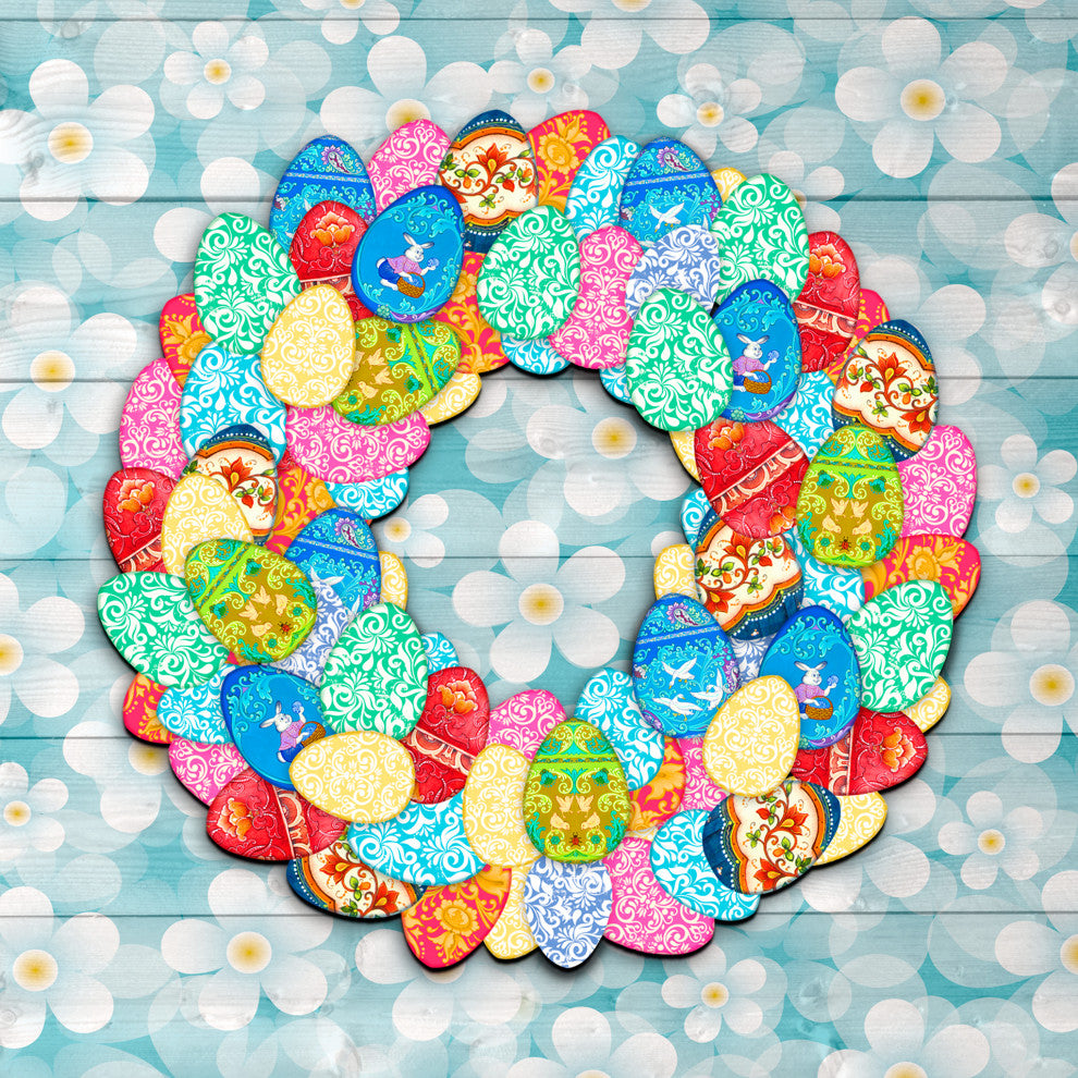 Easter Eggs Wreath Door Hanger