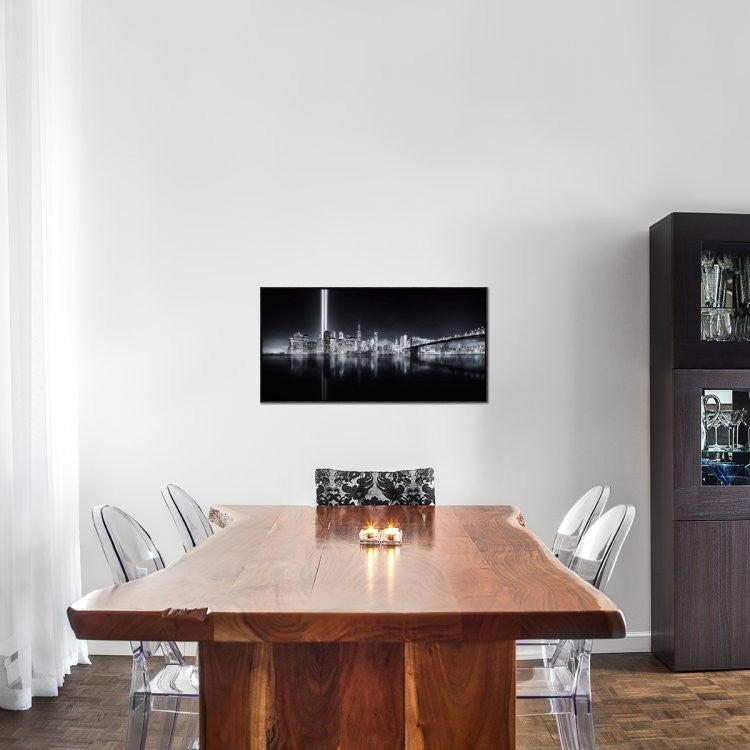 "Unforgettable 9-11" Framed Canvas Giclee by Javier De La, 37x19"