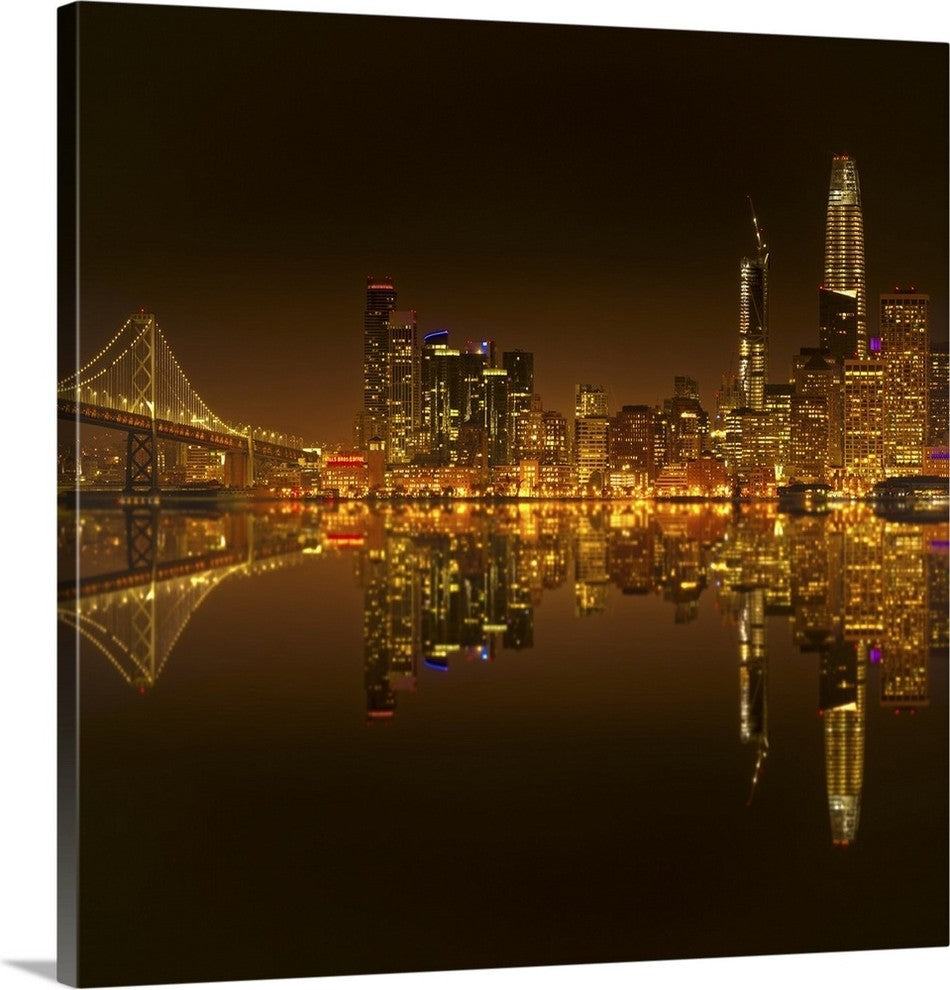 "Golden heart of San Francisco" Wrapped Canvas Art Print, 35"x35"x1.5"